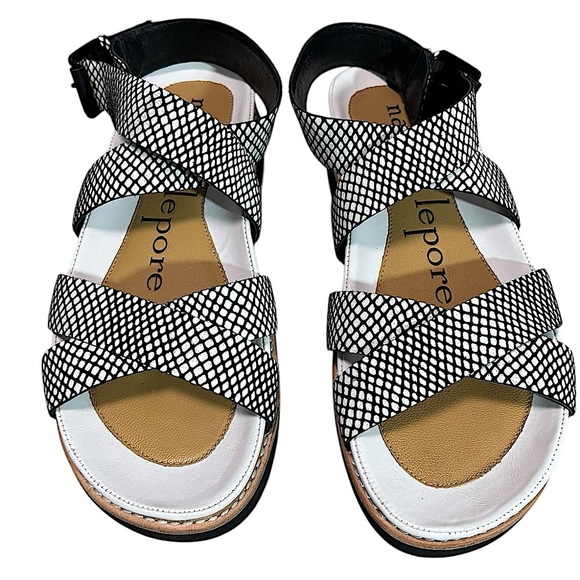 NANETTE LEPORE - SIZE 7 - NWT - STYLE: SUMMER CRUSH - PLATFORM ANKLE WRAP S7 - Picture 1 of 10